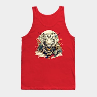 samurai white tiger Tank Top